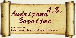 Andrijana Bozoljac vizit kartica